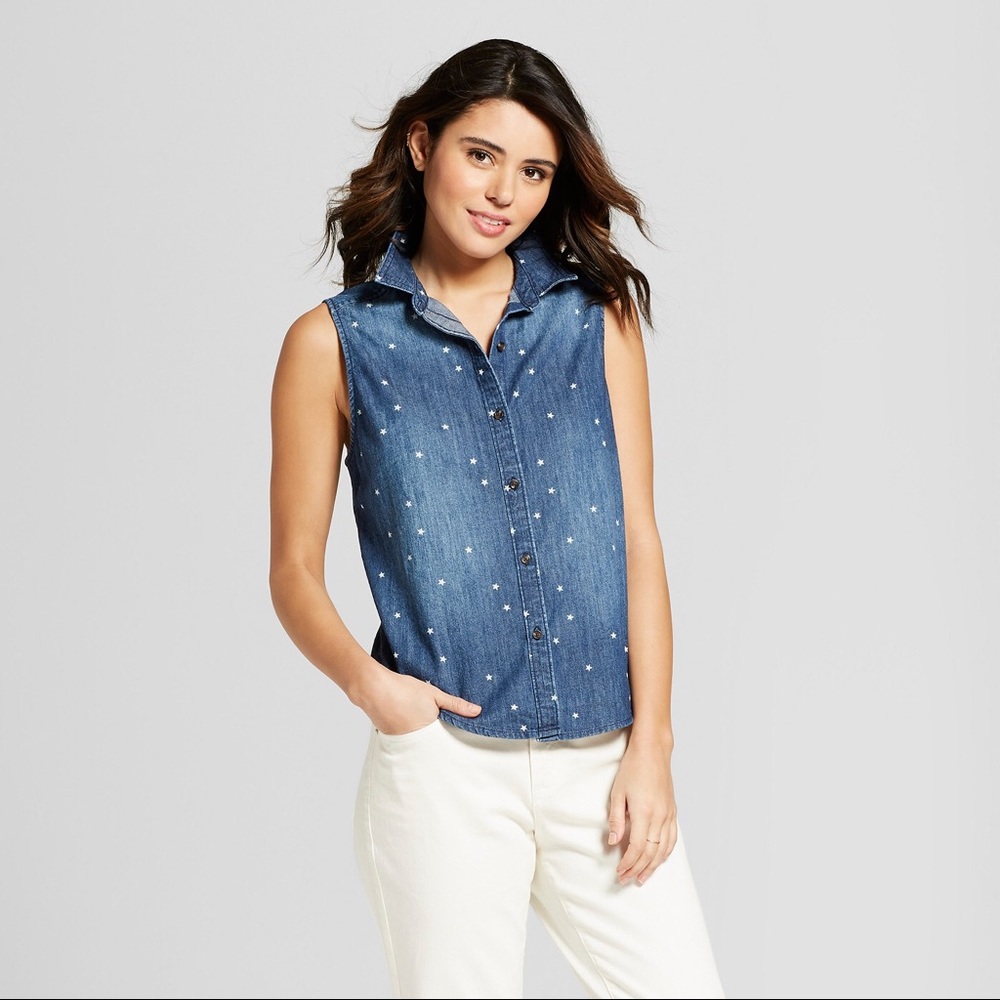 Universal Thread Sleeveless Denim Shirt NWT